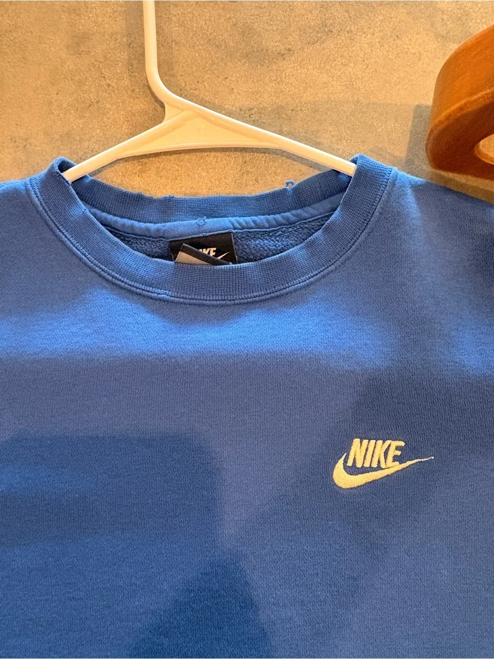 Nike Royal Blue Crewneck Sweatshirt with White Swoosh